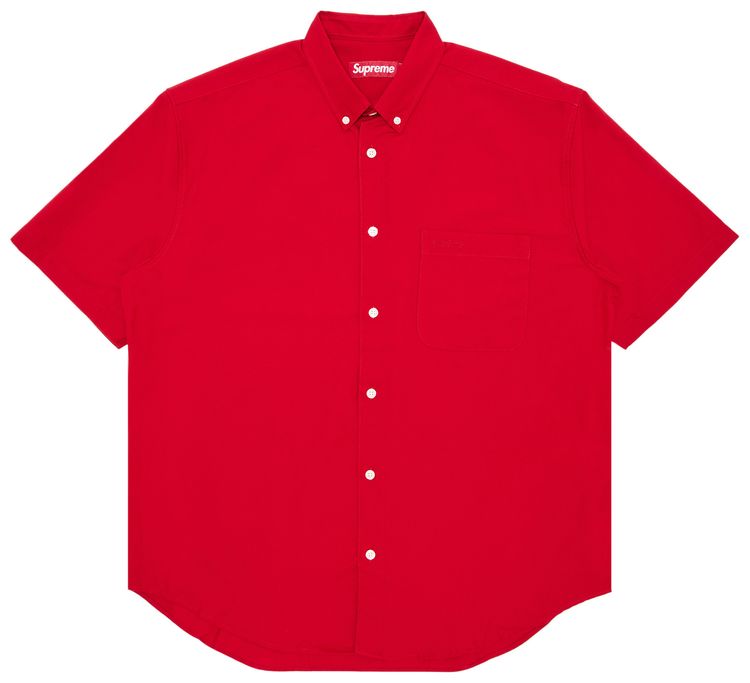 Supreme Loose Fit Oxford Short Sleeve Shirt Red