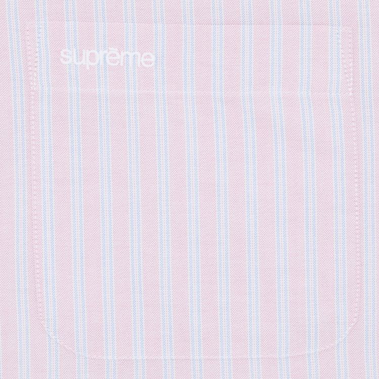 Supreme Loose Fit Oxford Short Sleeve Shirt Pink Stripe