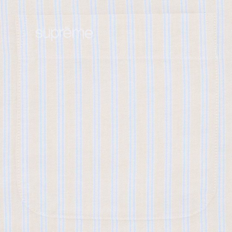 Supreme Loose Fit Oxford Short Sleeve Shirt Light Tan Stripe