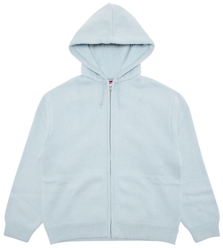 Supreme Last Supper Embroidered Zip Up Hooded Sweater Light Blue