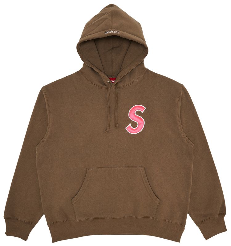 Supreme S Logo Hooded Sweatshirt Dusty Brown