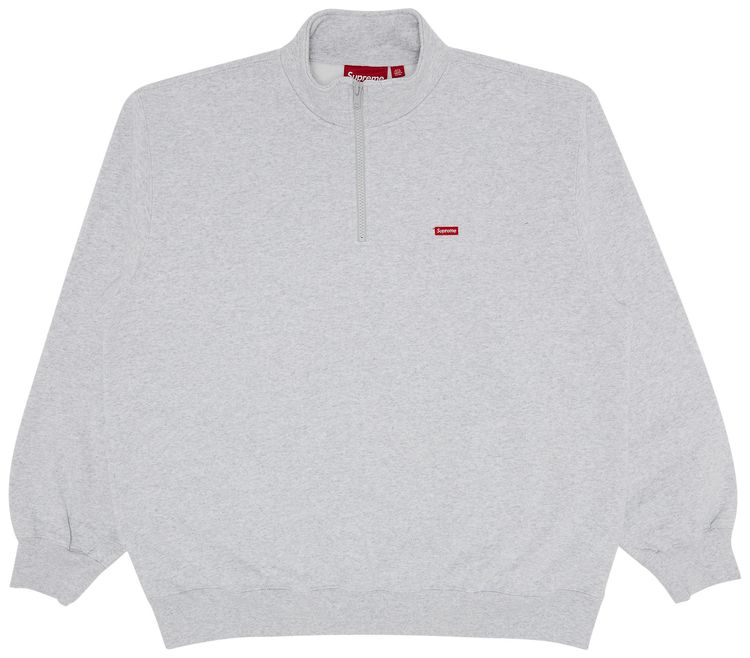 Supreme Small Box Half Zip Pullover Ash Grey