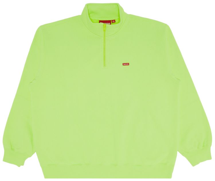 Supreme Small Box Half Zip Pullover Fluorescent Yellow