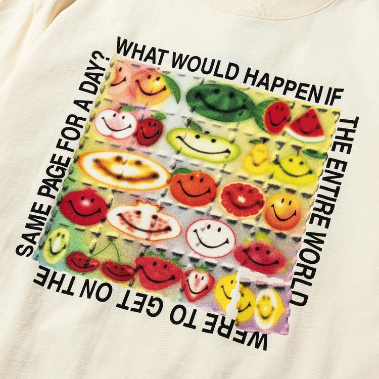 Market Smiley Same Page T Shirt Butter Cream
