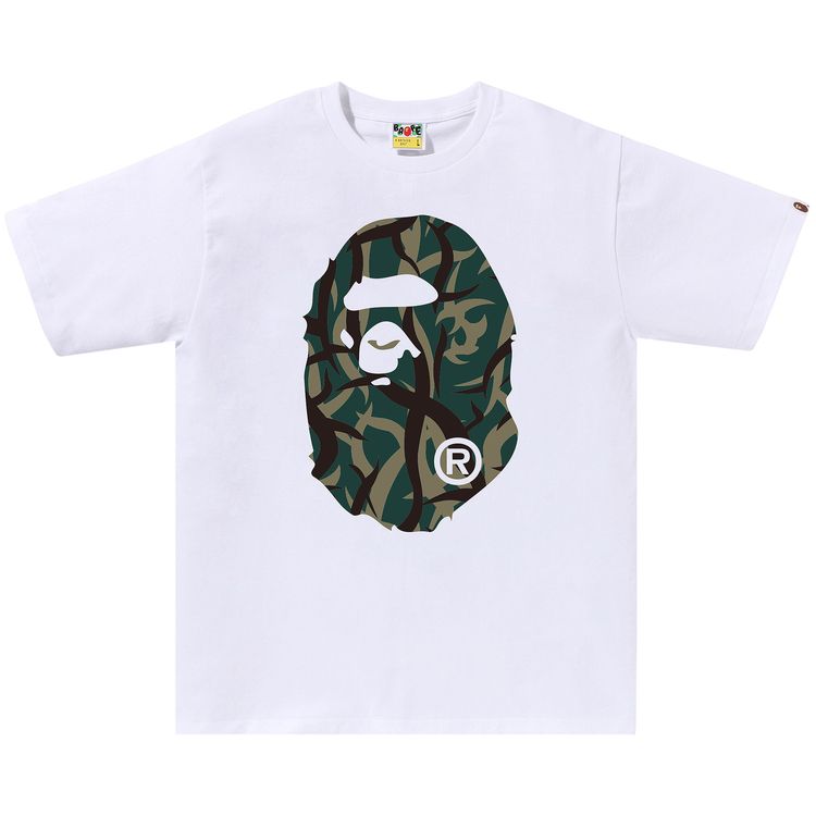 BAPE Trial Camo Big Ape Head Tee WhiteGreen