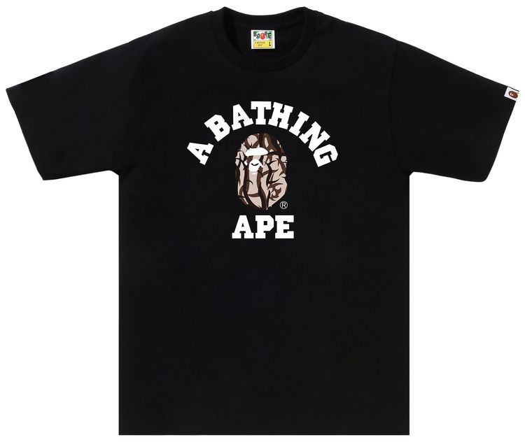 BAPE Trial Camo College Tee BlackBeige
