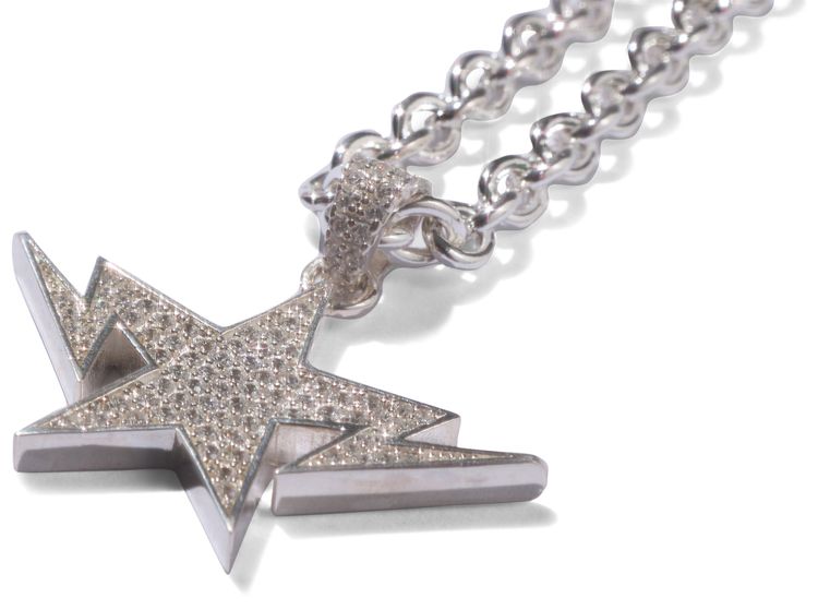 BAPE Twin Sta Necklace Silver