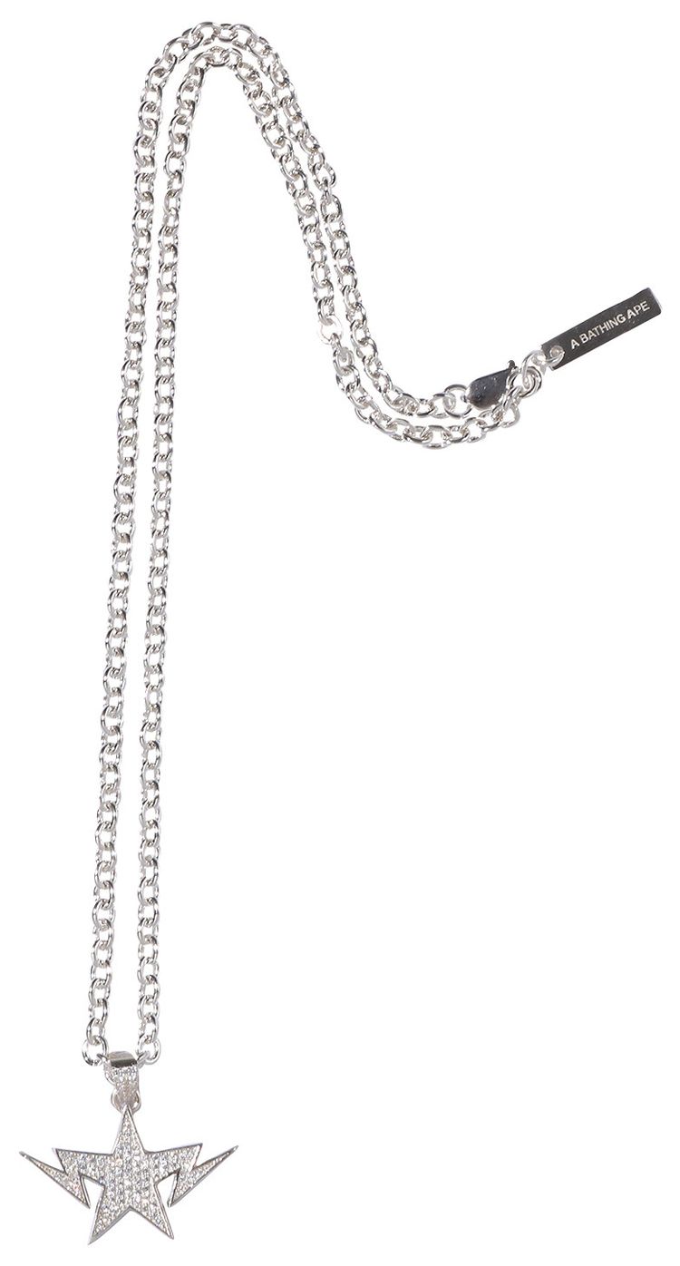 BAPE Twin Sta Necklace Silver