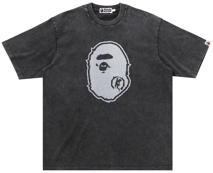 BAPE Garment Dye Ape Head Relaxed Fit Tee Black