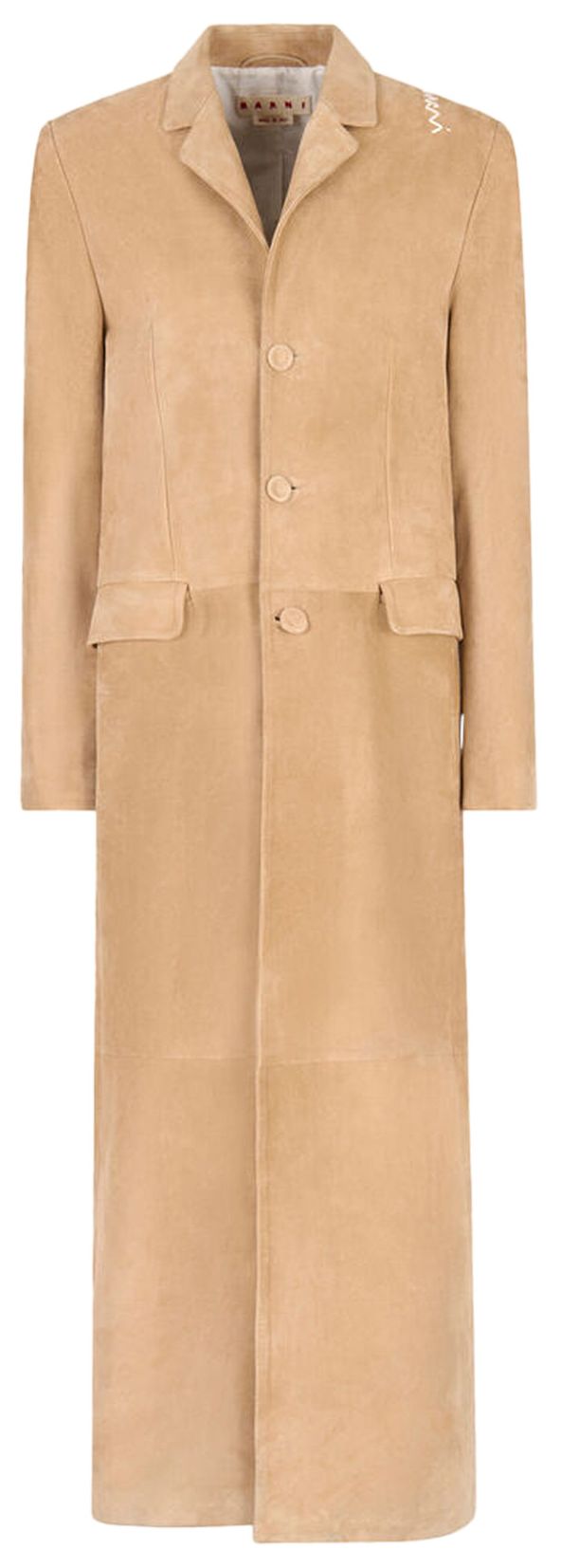 Marni Soft Suede Duster Coat Pale Peach