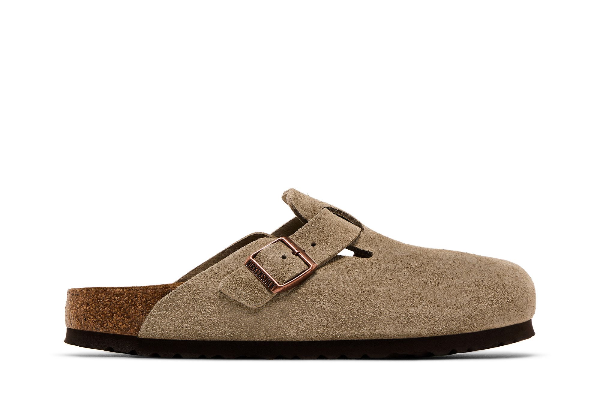 Buy Birkenstock Boston Soft Footbed Suede Narrow Fit 'Taupe