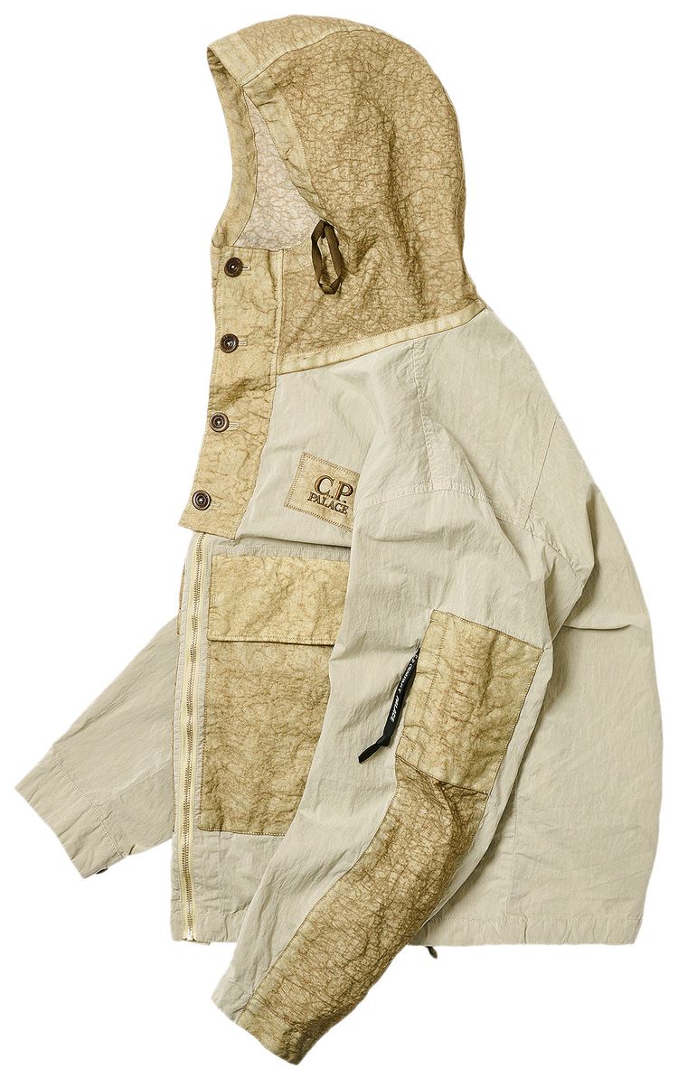 Palace x CP Company 50 Fili Heavy Mixed Hooded Jacket Stone