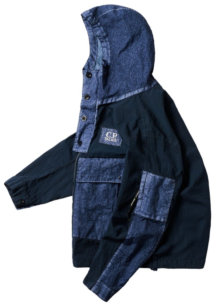 Palace x CP Company 50 Fili Heavy Mixed Hooded Jacket Navy