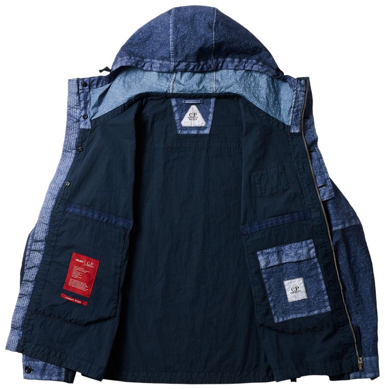 Palace x CP Company 50 Fili Heavy Mixed Hooded Jacket Navy