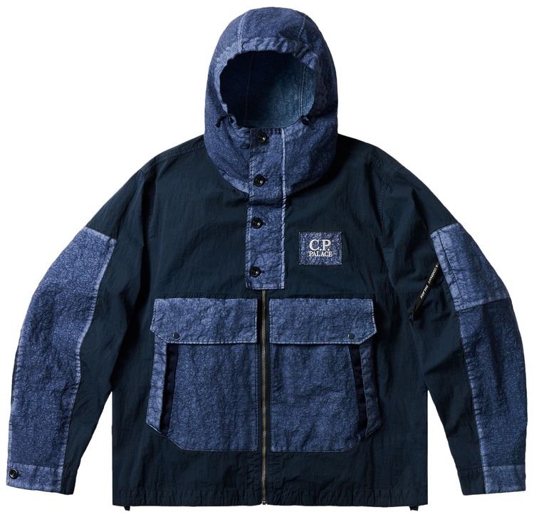 Palace x CP Company 50 Fili Heavy Mixed Hooded Jacket Navy