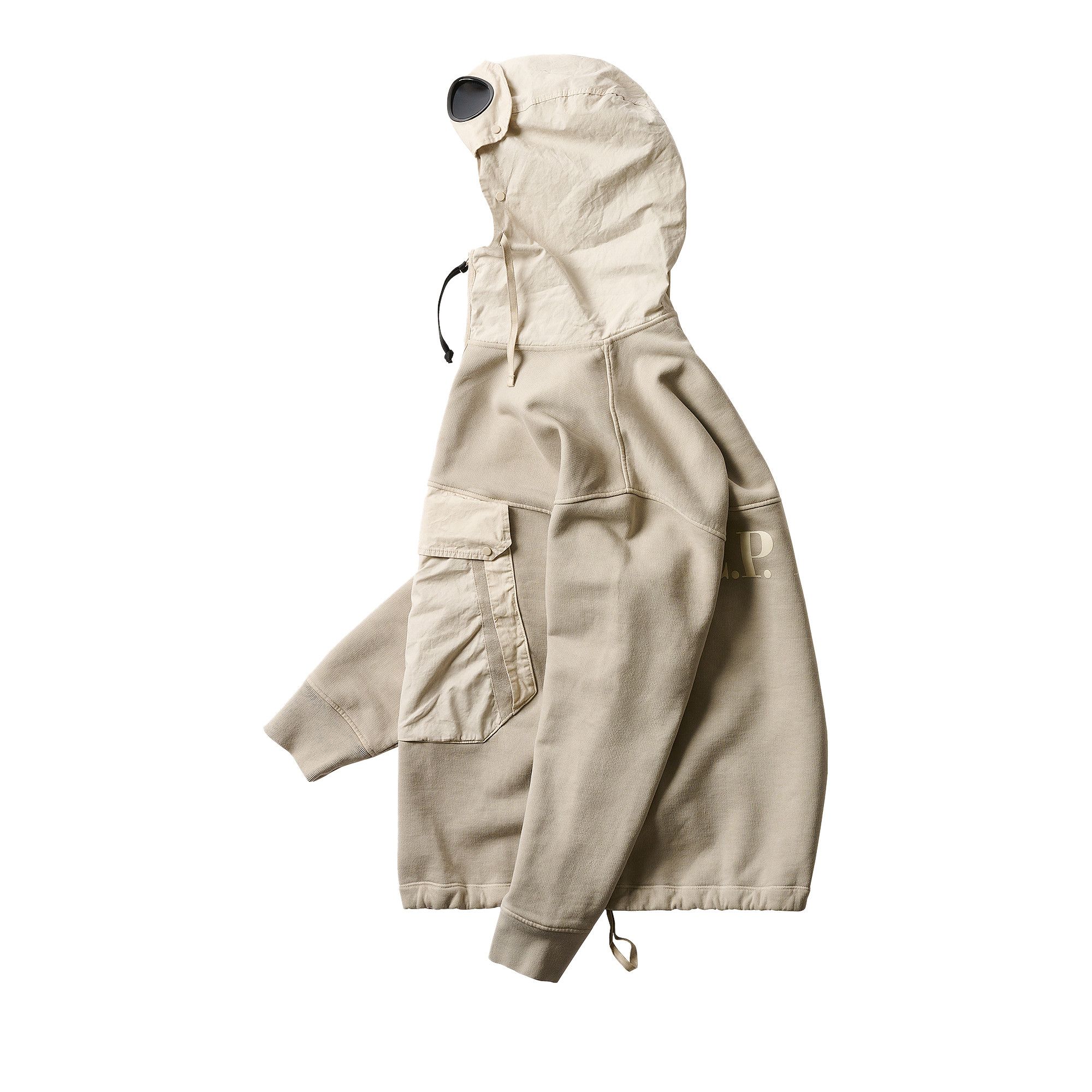 Buy Palace x C.P. Company Fleece Old Goggle Hood 'Stone