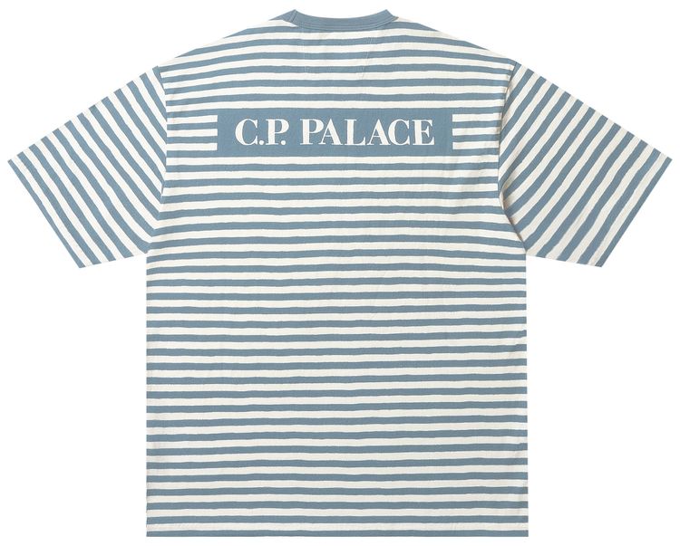 Palace x CP Company Jersey Printed T Shirt Blue
