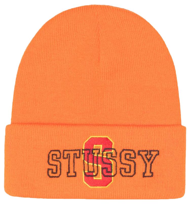 Stussy Cuff Beanie Varsity S Orange
