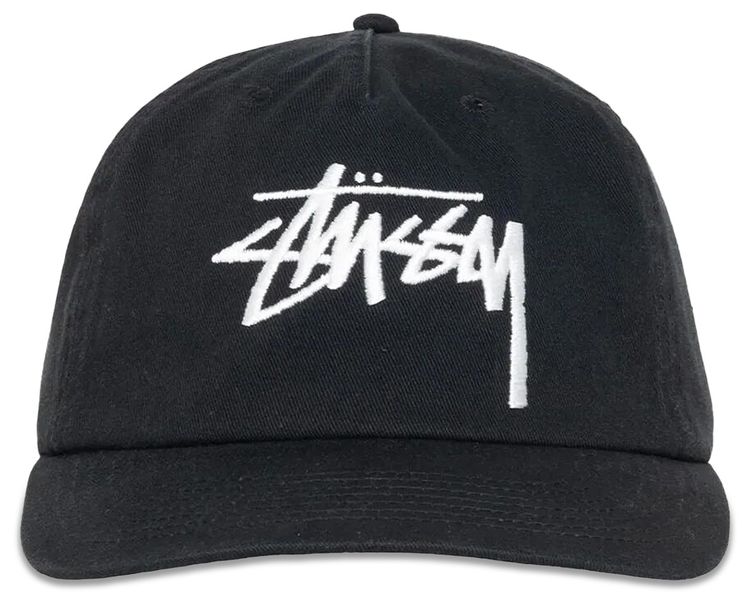 Stussy Mid Depth Big Stock Snapback Shadow Black