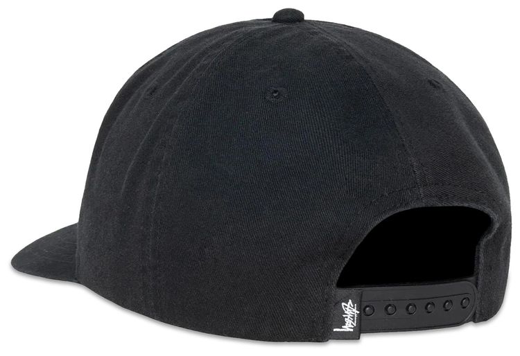 Stussy Mid Depth Big Stock Snapback Shadow Black