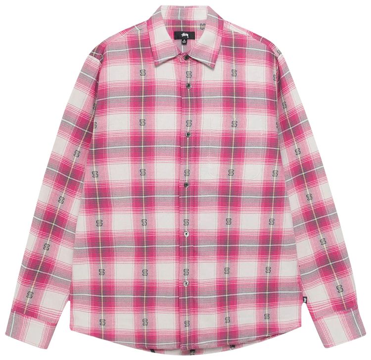 Stussy Motif Plaid Shirt Pink