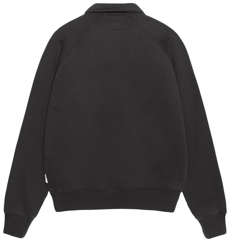 Stussy Relaxed Half Zip Washed Black