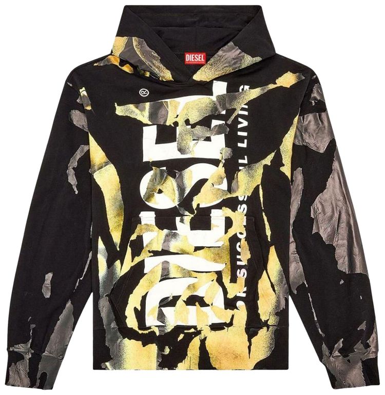 Diesel S Mac Painted Hoodie Black