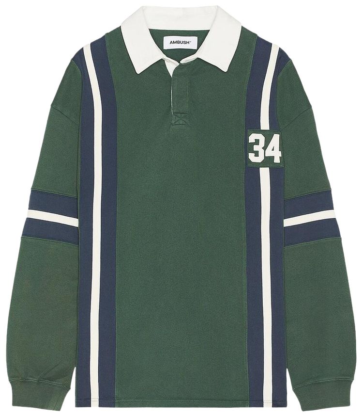 Ambush Striped Rugby Shirt Green