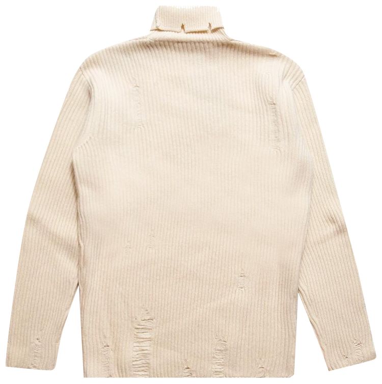 Ann Demeulemeester Jensen High Neck Oversize Jumper Beige