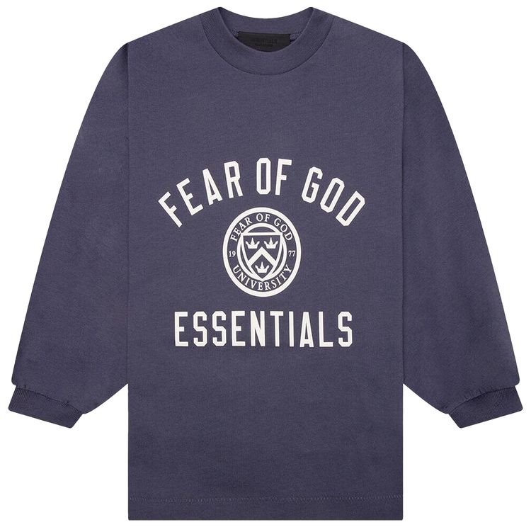 Fear of God Essentials Kids Jersey Long Sleeve Tee Marine