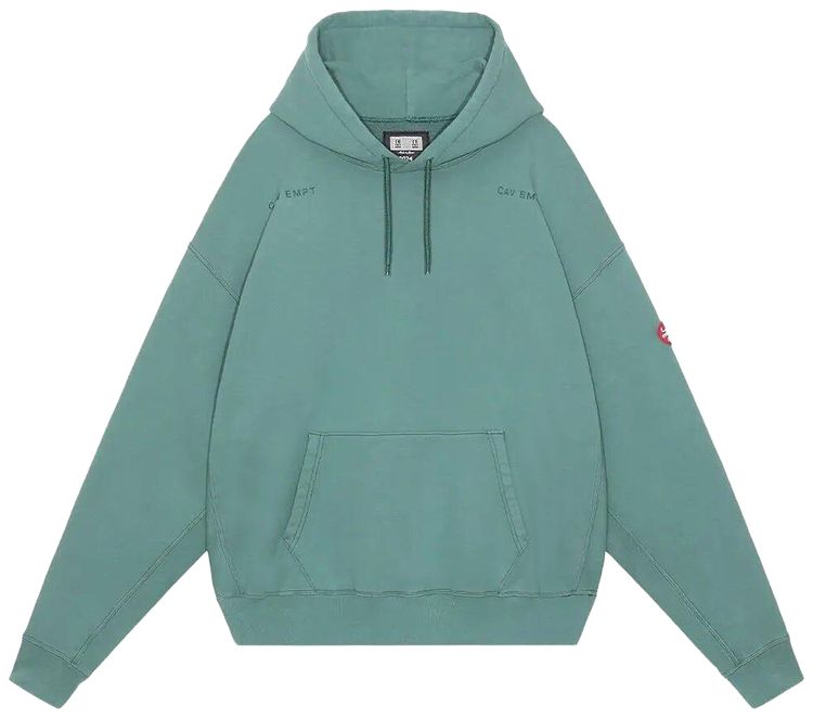 Cav Empt Washed District Patch Heavy Hoodie Green