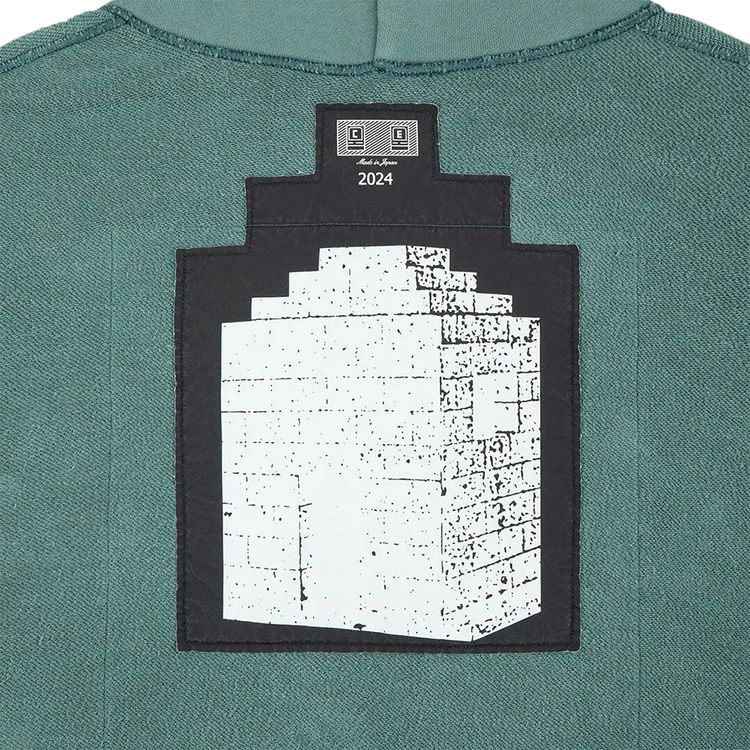 Cav Empt Washed District Patch Heavy Hoodie Green