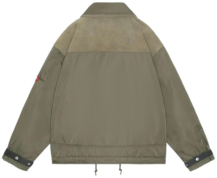 Cav Empt Leather Shoulder Bomber Jacket Khaki