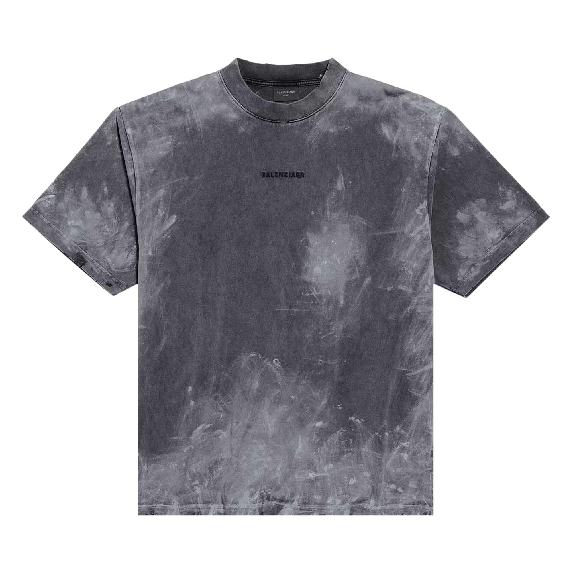 Buy Balenciaga Paint Detailed Crewneck T-Shirt 'Grey' - 764235
