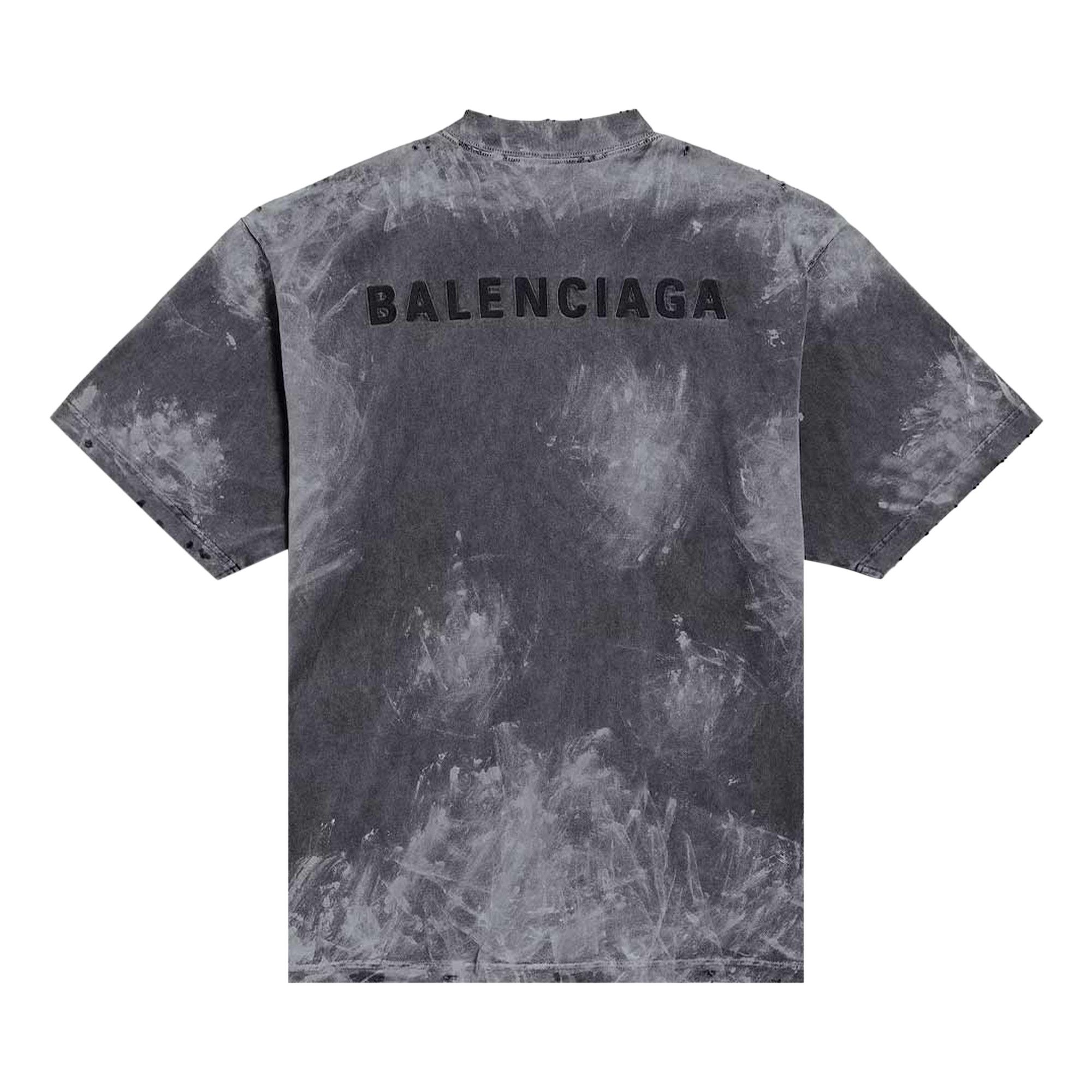Buy Balenciaga Paint Detailed Crewneck T-Shirt 'Grey' - 764235