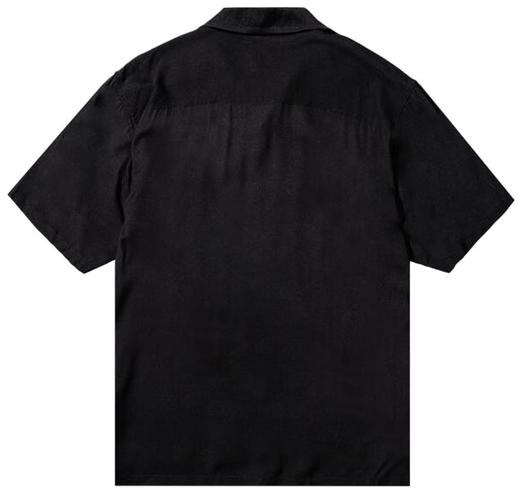 Market Smiley Cherries Short Sleeve Button Up Black