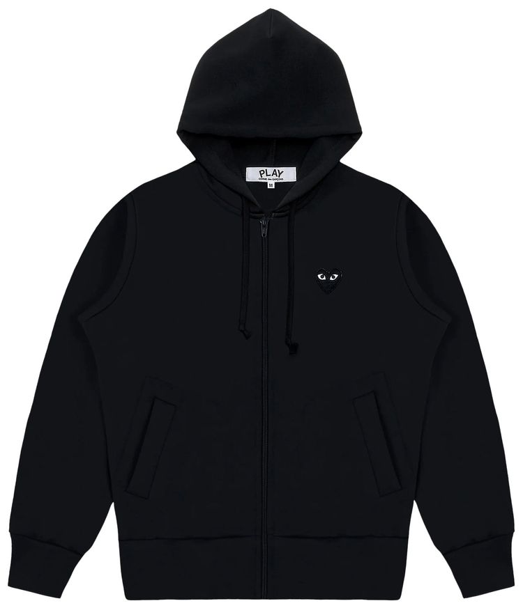 Comme des Garcons PLAY Zip Up Sweatshirt Black