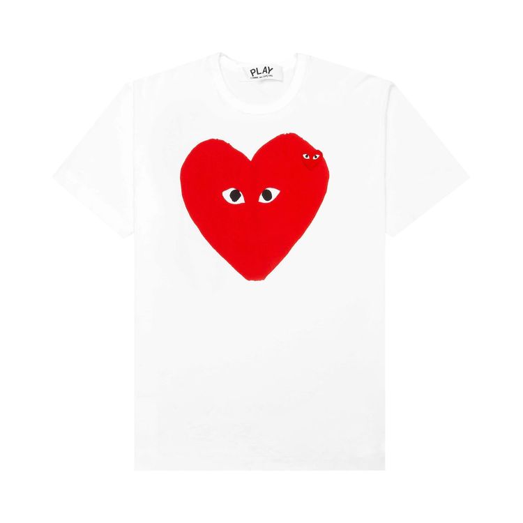Comme des Garcons PLAY Red Emblem Tee White
