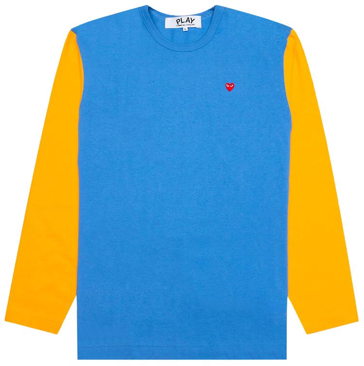 Comme des Garcons Wallet Bi Color Long Sleeve Tee BlueOrange