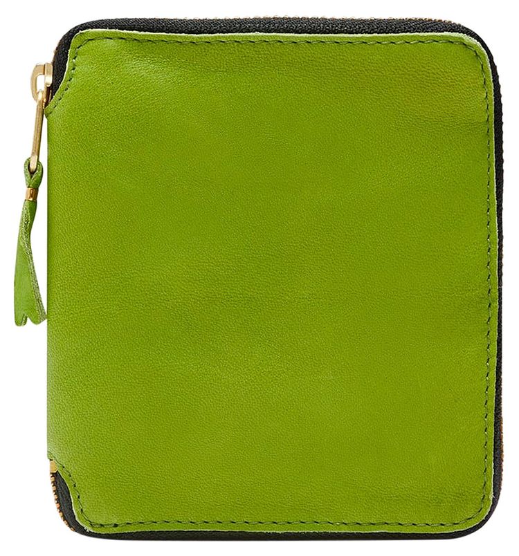 Comme des Garcons Wallet Washed Full Zip Around Wallet Green