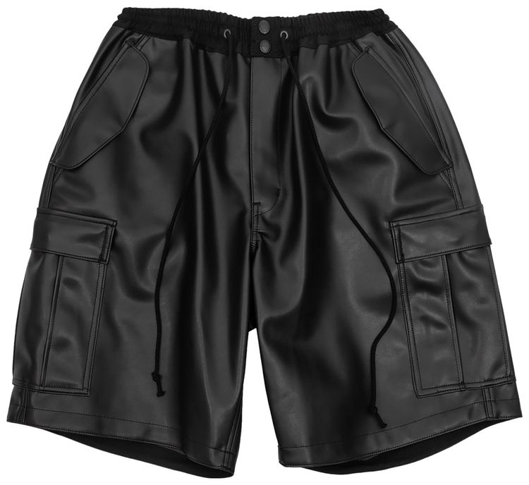 Junya Watanabe MAN Faux Leather Shorts Black