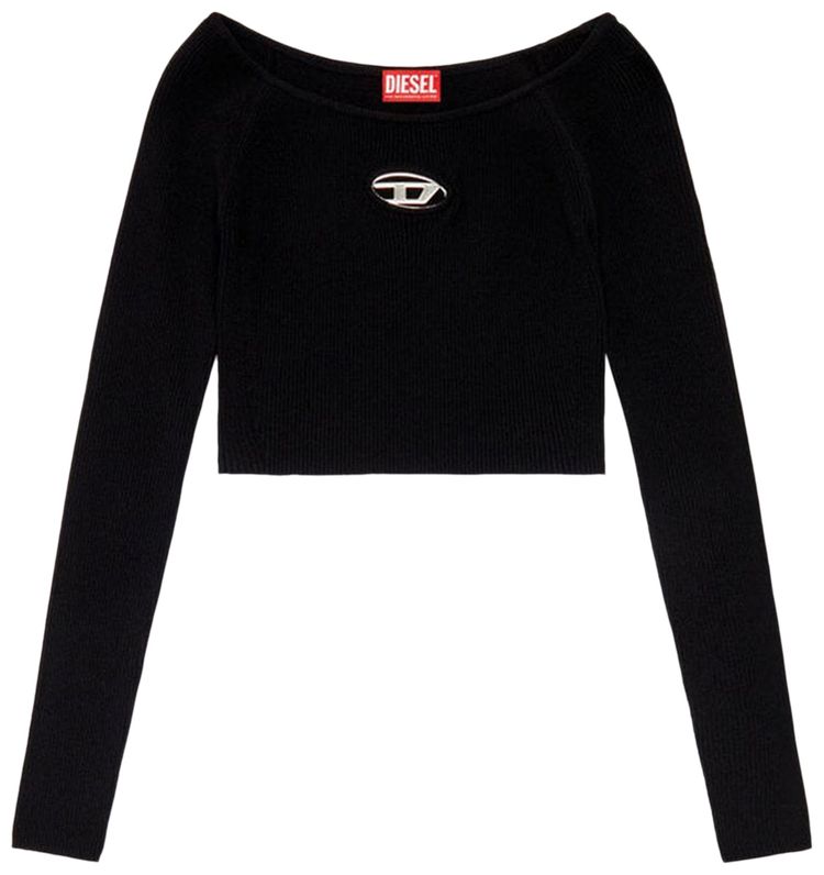 Diesel M Vera Long Sleeve Off Shoulder Top Black