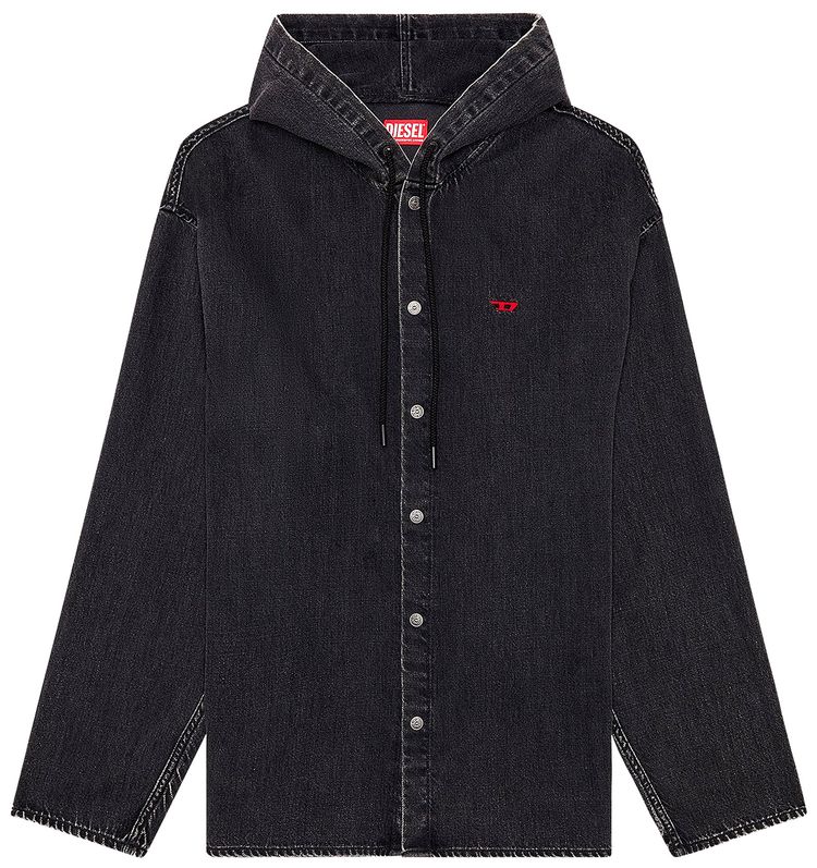 Diesel D Dewny Hooded Denim Jacket Black