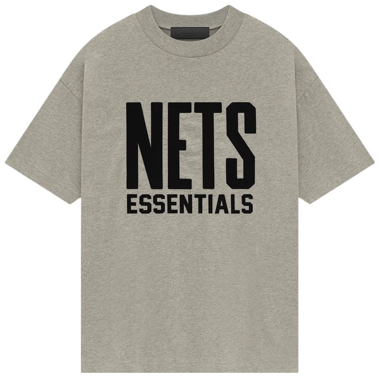 Fear of God Essentials x NBA Brooklyn Nets Tee Grey Black