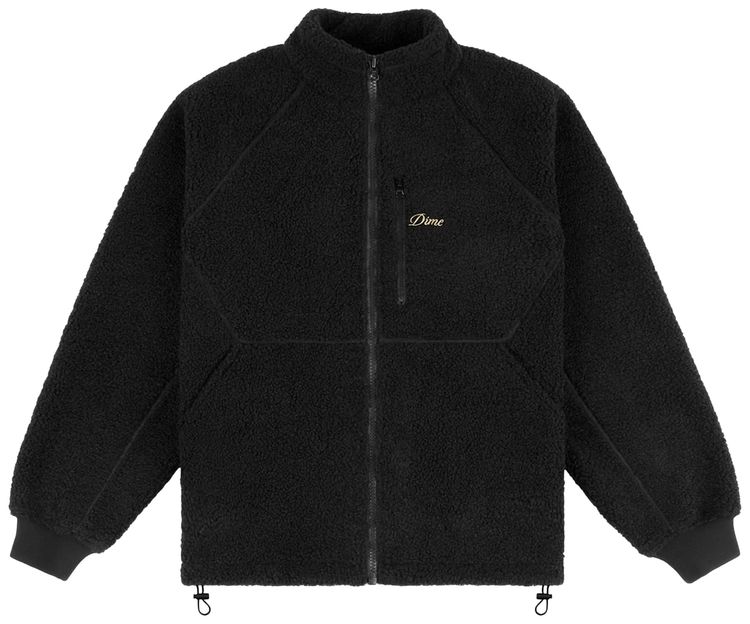 Dime Polar Fleece Sherpa Zip Jacket Black