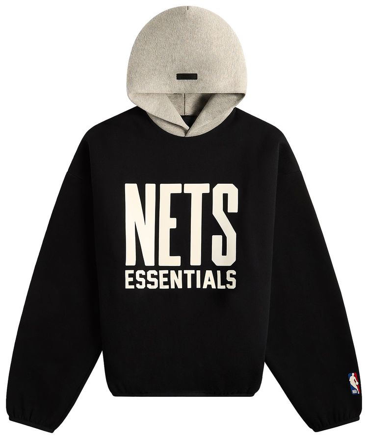 Fear of God Essentials x NBA Brooklyn Nets Hoodie Black White