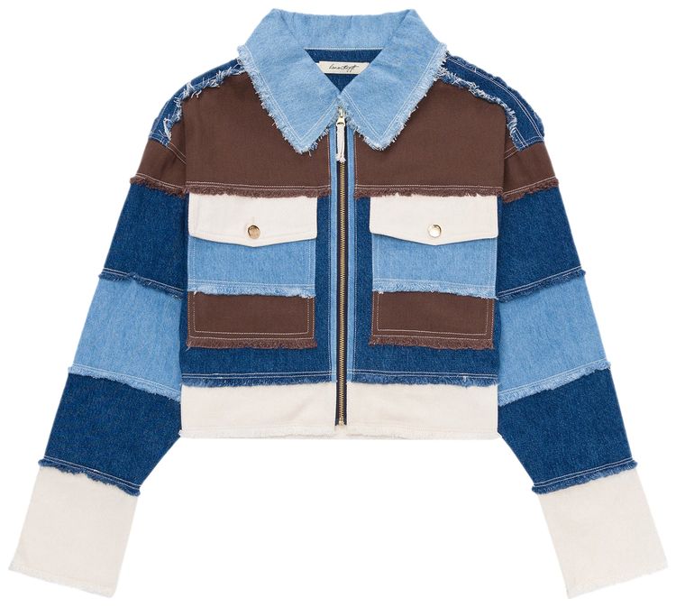 Honor The Gift Panel Denim Jacket Brown