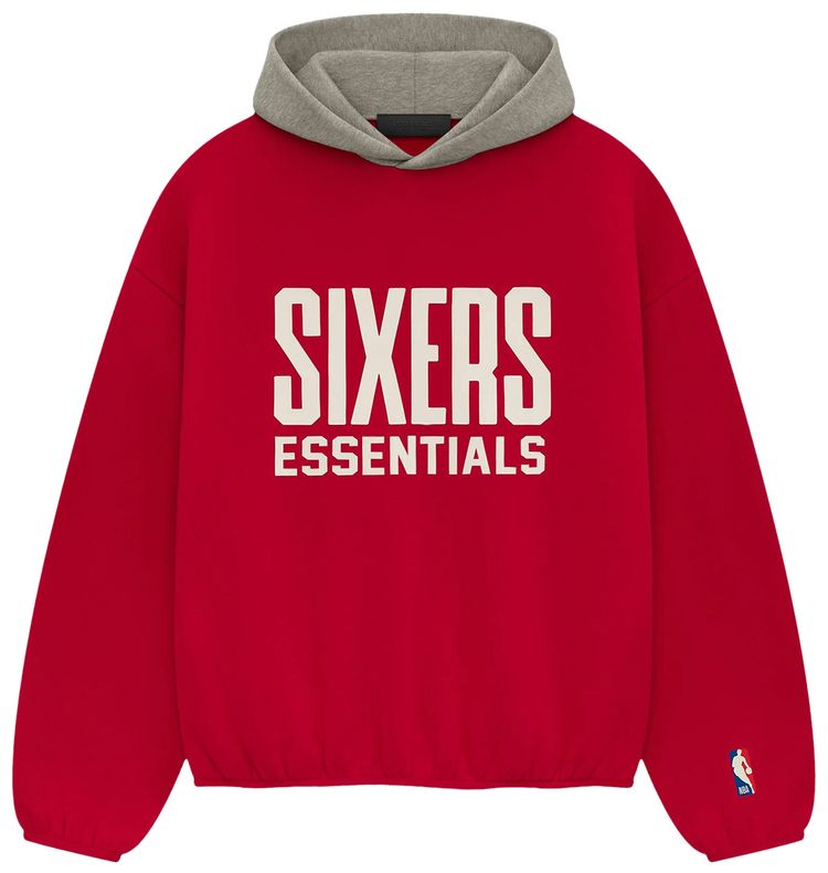 Fear of God Essentials x NBA Philadelphia 76ers Hoodie Red Grey