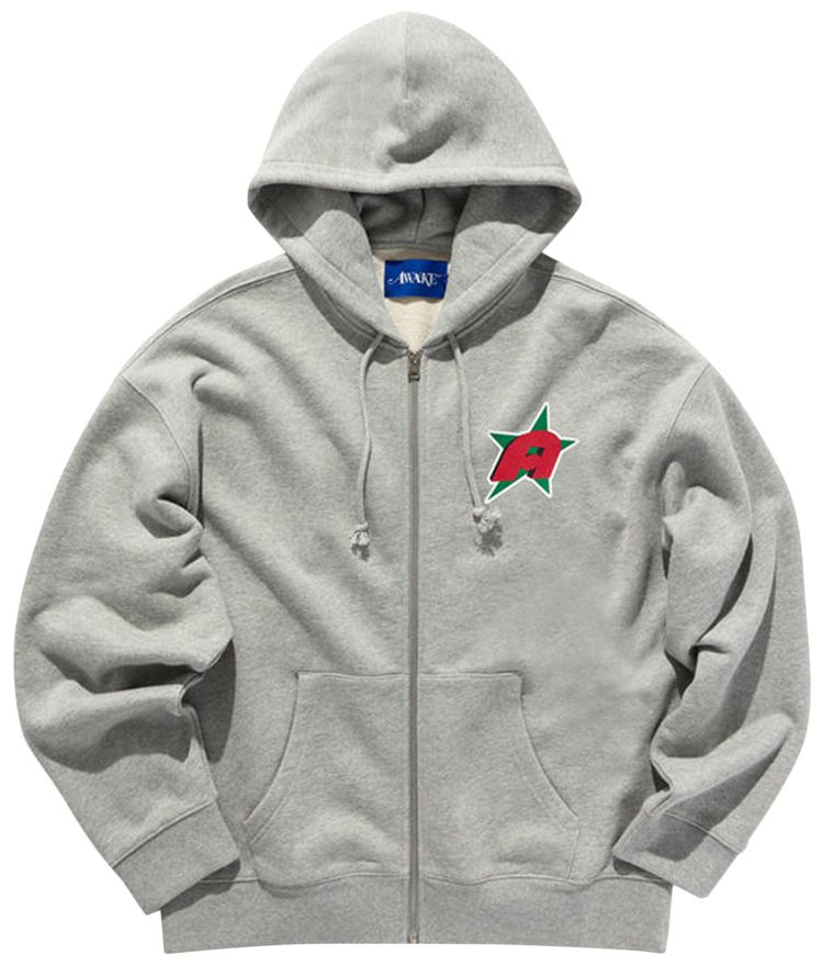 Awake NY Star A Zip Up Hoodie Heather Grey
