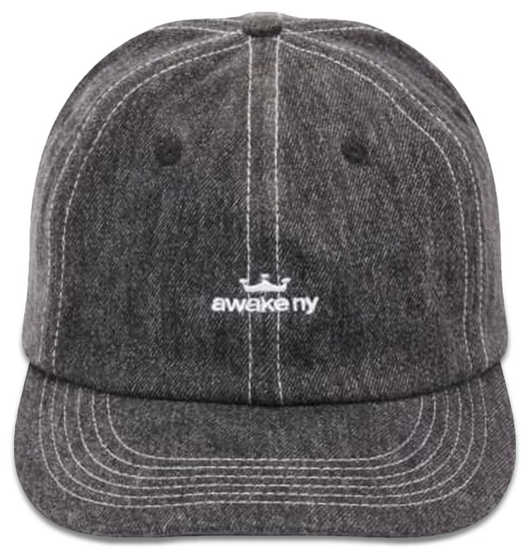 Awake NY Crown Logo Denim Hat Black
